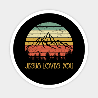 Vintage Christian Jesus Loves You Magnet